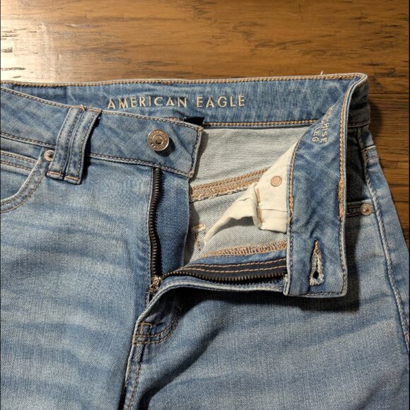 American Eagle baggy wide leg jeans blue size 00 regular - Picture 11 of 16